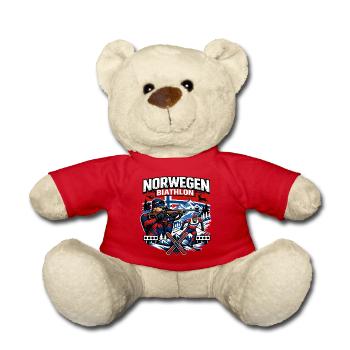 Biathlon Winter Sports Norway Gift - Teddy Bear - red - Front