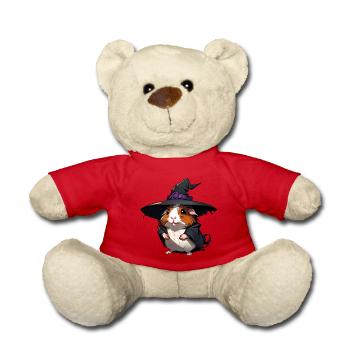 Joli cochon d’Inde d’Halloween avec chapeau de sorcière. - Nounours - rouge - Devant