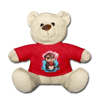 Give this cute otter as a gift for Valentine's Day - Teddy Bear - red - Front