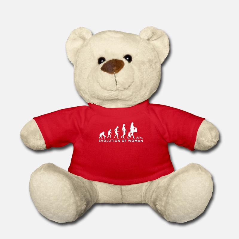 evolution of women - Teddy Bear - red
