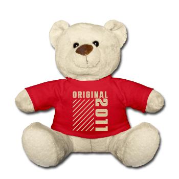 Original 2011 Authentic 2011 Vintage Bursdag - Nounours - rouge - Devant