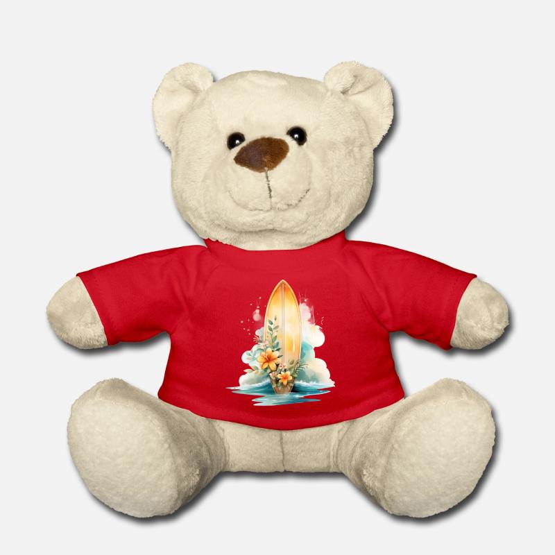 SURFBOARD IN BLOOM - Teddy Bear - red