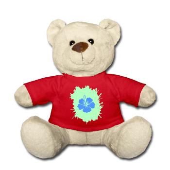 Hibiscus blobs - Teddy Bear - red - Front