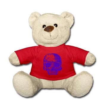 Lila Totenkopf - Teddy - Rot - Vorne