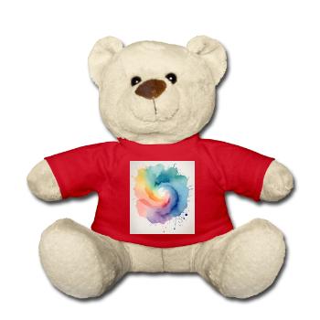 Aquarelle abstraite en forme de spirale - Nounours - rouge - Devant