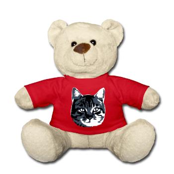 Cat Realistic Pet Cute Cute Kitten - Teddy Bear - red - Front