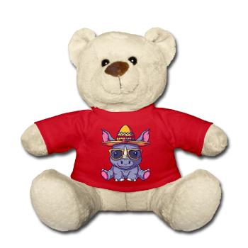 Nashorn Lustig Sombrero - Teddy - Rot - Vorne