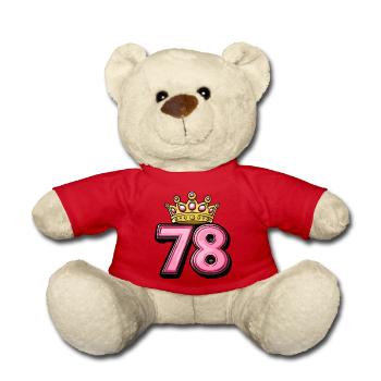 78 Number Krone - Teddy Bear - red - Front