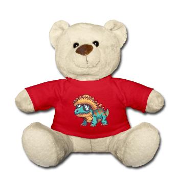 Dinosaurier stegosaurus Sombrero - Teddy - Rot - Vorne