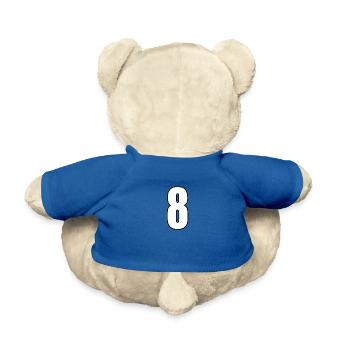 Nr. 8 Zahl acht - Rückennummer Fußball Sport - Teddy - Königsblau - Hinten