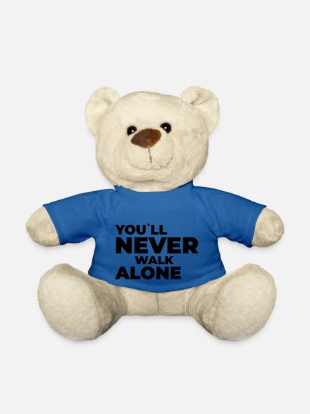 you'll never walk alone - print - Teddy Bear - royal blue