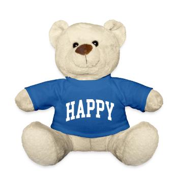 Happy - Teddy Bear - royal blue - Front