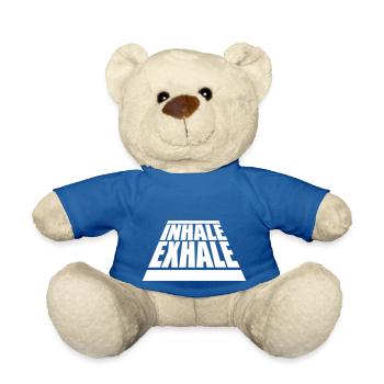 inhale exhale yoga quote - Teddy Bear - royal blue - Front