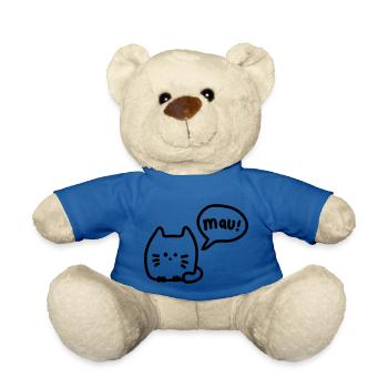 Cat mauzt - line - Teddy Bear - royal blue - Front