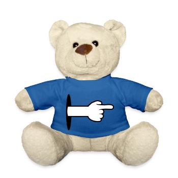 loch wand boden arm hand comic cartoon zeigen zeig - Teddy - Königsblau - Vorne