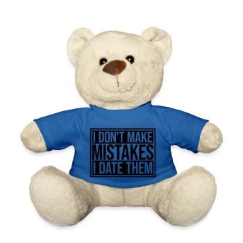 Date Mistakes Quote Logo - Teddy Bear - royal blue - Front