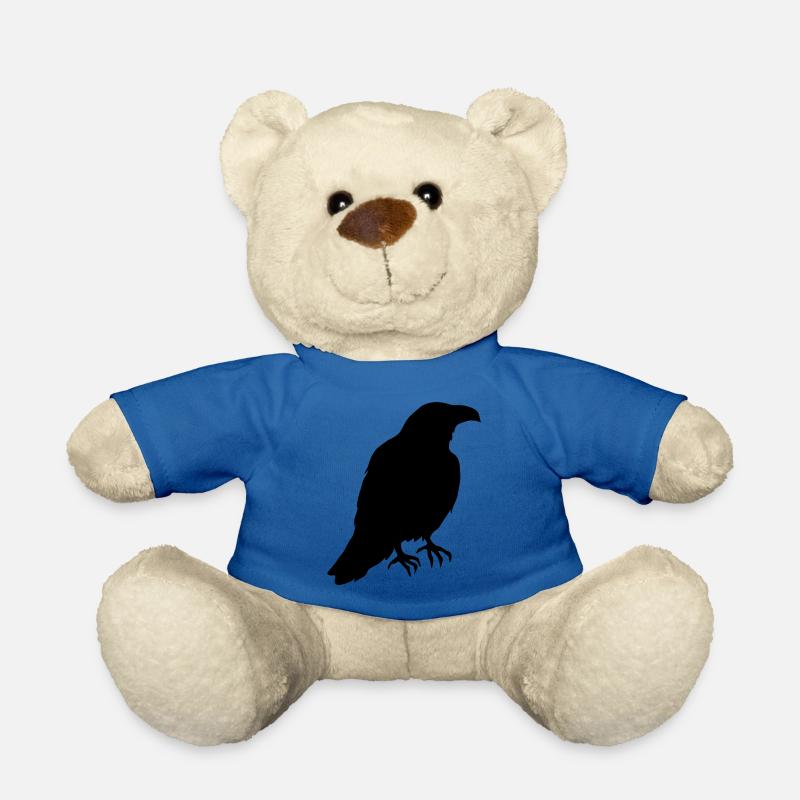 Ein Rabe sitzt im Profil - Teddy - Königsblau