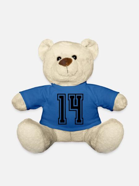 14 Zahl nummer - Teddy - Königsblau