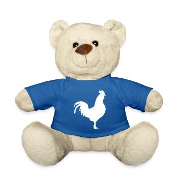 rooster silhouette - Teddy Bear - royal blue - Front