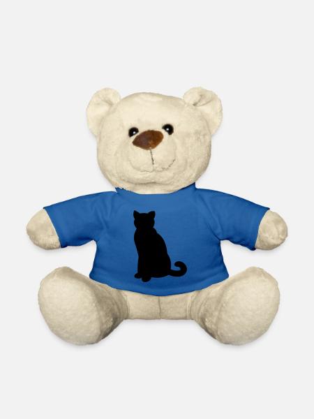 Chat noir simple - chat noir simple - Nounours - bleu roi