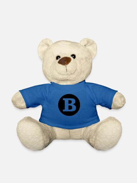 B - Buchstabe SOLO transparent - Teddy - Königsblau