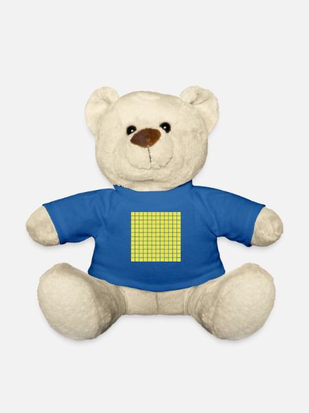 many squares - Teddy Bear - royal blue