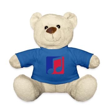 red blue button music note cool contour sign part - Teddy Bear - royal blue - Front