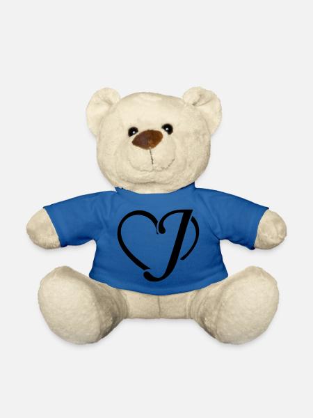 Herz Buchstaben J - Teddy - Königsblau