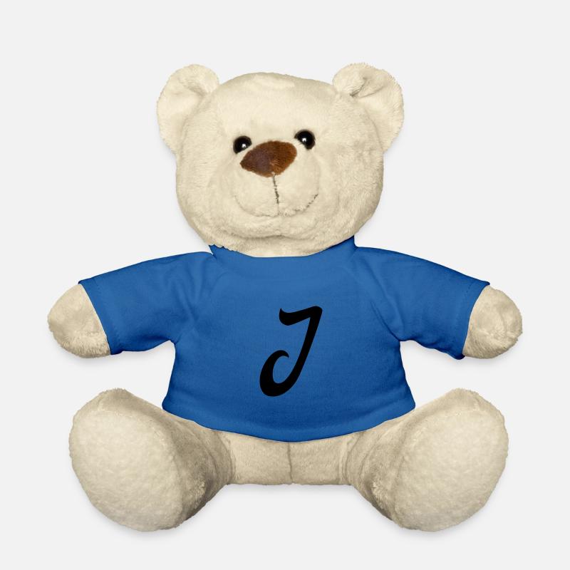 letter J - Teddy Bear - royal blue