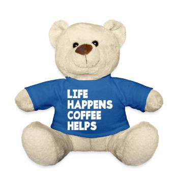 Living Coffee Helps Caffeine Tired Funny saying - Teddy Bear - royal blue - Front