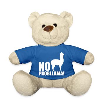 Cool Alpaca No Prob Llama Meme Fun Saying - Teddy Bear - royal blue - Front