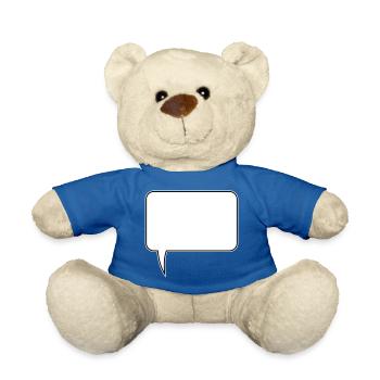 Conception rectangulaire de bulle de dialogue - Nounours - bleu roi - Devant