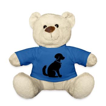 Dog Hund Vektor Schattenfigur - Teddy - Königsblau - Vorne