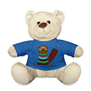 beaver - Teddy Bear - royal blue - Front