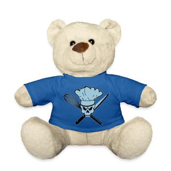 Koch Pirat oder Rebell Totenkopf - Teddy - Königsblau - Vorne