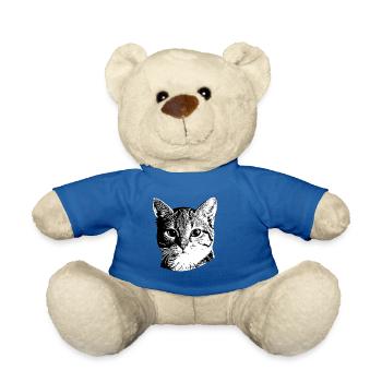 Süßes Katzengesicht - Teddy - Königsblau - Vorne