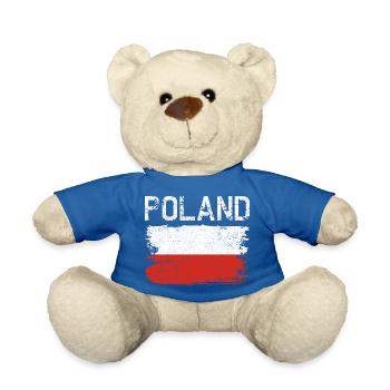 Polen Flagge Grunge Brush Tee - Teddy - Königsblau - Vorne