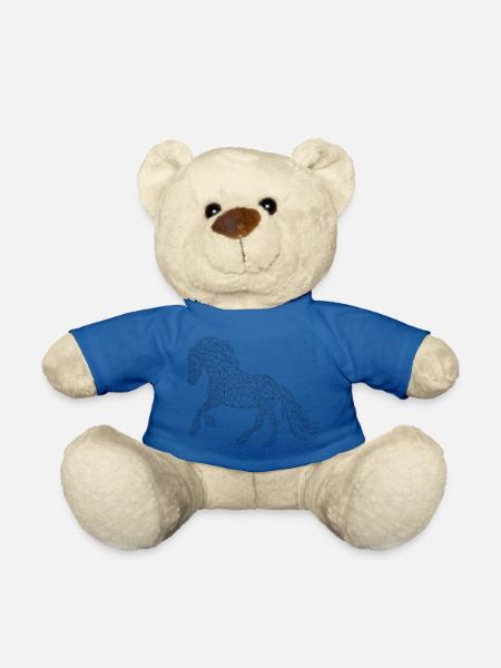 Horse Lined Drawing - Teddy Bear - royal blue