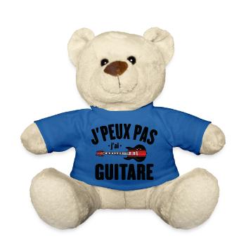 Je Peux Pas J'ai Guitare Cadeau Guitariste - Nounours - bleu roi - Devant