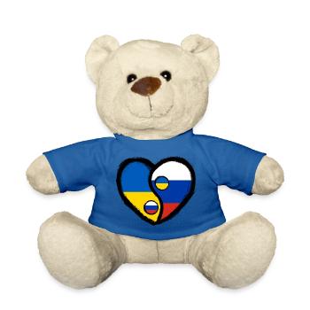 Ukraine Russland Yin Yang Herz - Teddy - Königsblau - Vorne