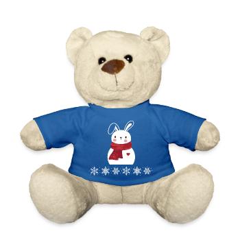 Christmas rabbit - Teddy Bear - royal blue - Front