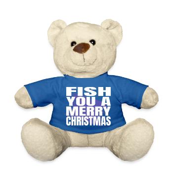christmas vacation geek fishing rod sayings dork - Teddy - Königsblau - Vorne