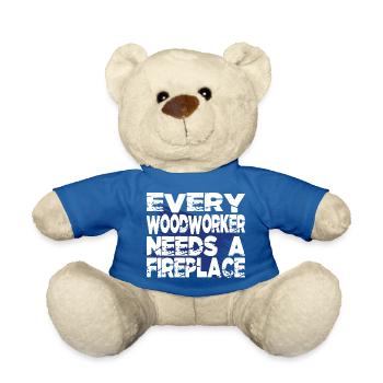 Marteau-piqueur Cool Charpentier T-shirts bûcheron - Nounours - bleu roi - Devant