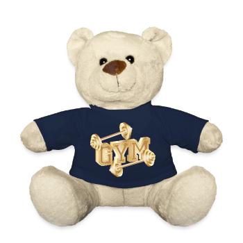 gold-tone dumbbell typography for gym enthusiasts - Teddy Bear - french navy - Front