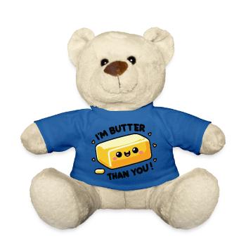 Ich bin Butter als du lustiges Wortspiel-Design für Bäcker - Teddy - Königsblau - Vorne