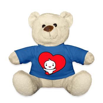 Oiseau Coeur Symbole L’Amour Runs Heureux Mignon - Nounours - bleu roi - Devant