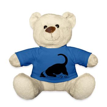 Sleeping cat - Teddy Bear - royal blue - Front
