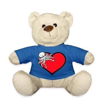 Ich liebe Oktopus Herz I Love Herz Symbol Logo süß - Teddy - Königsblau - Vorne