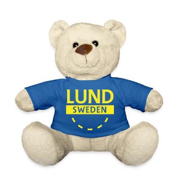Lund Sweden City Logo - Teddy Bear - royal blue - Front