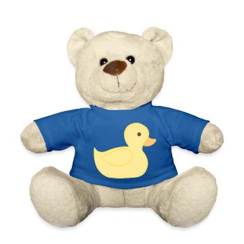 Gelbe Gummiente Cartoon Stil - Teddy - Königsblau - Vorne
